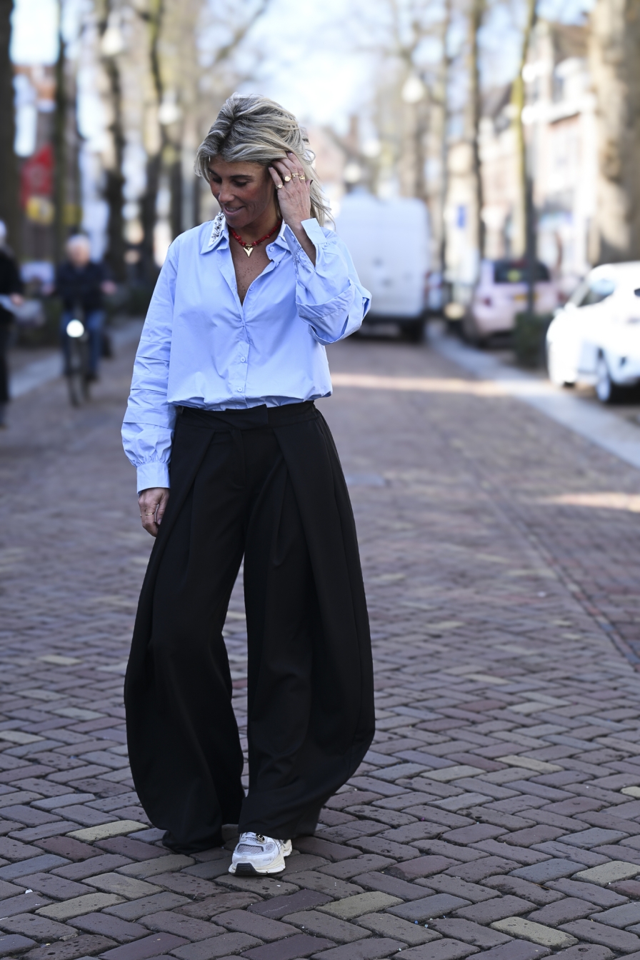 Pantalon Palazzo Zwart