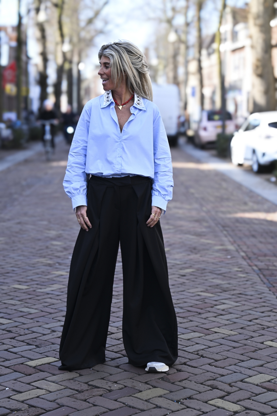 Pantalon Palazzo Zwart