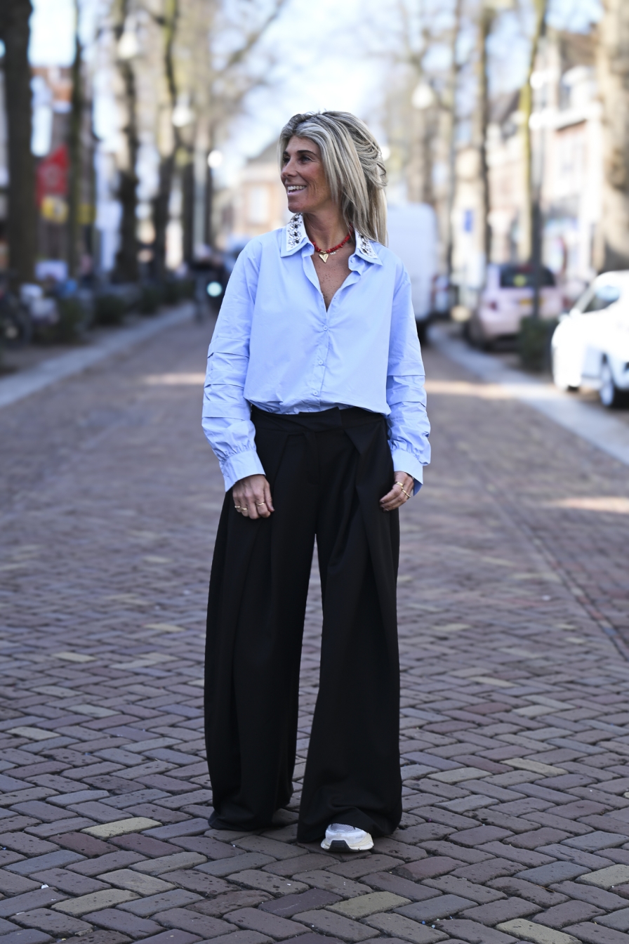 Pantalon Palazzo Zwart