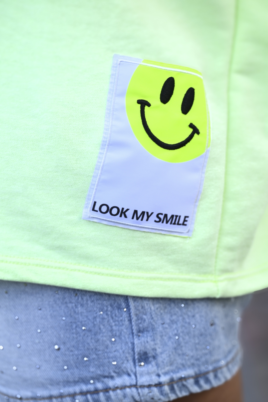 Sweatshirt 3/4 Smiley Limegeel