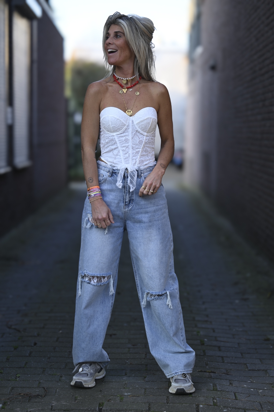 Kanten Corset Top Wit