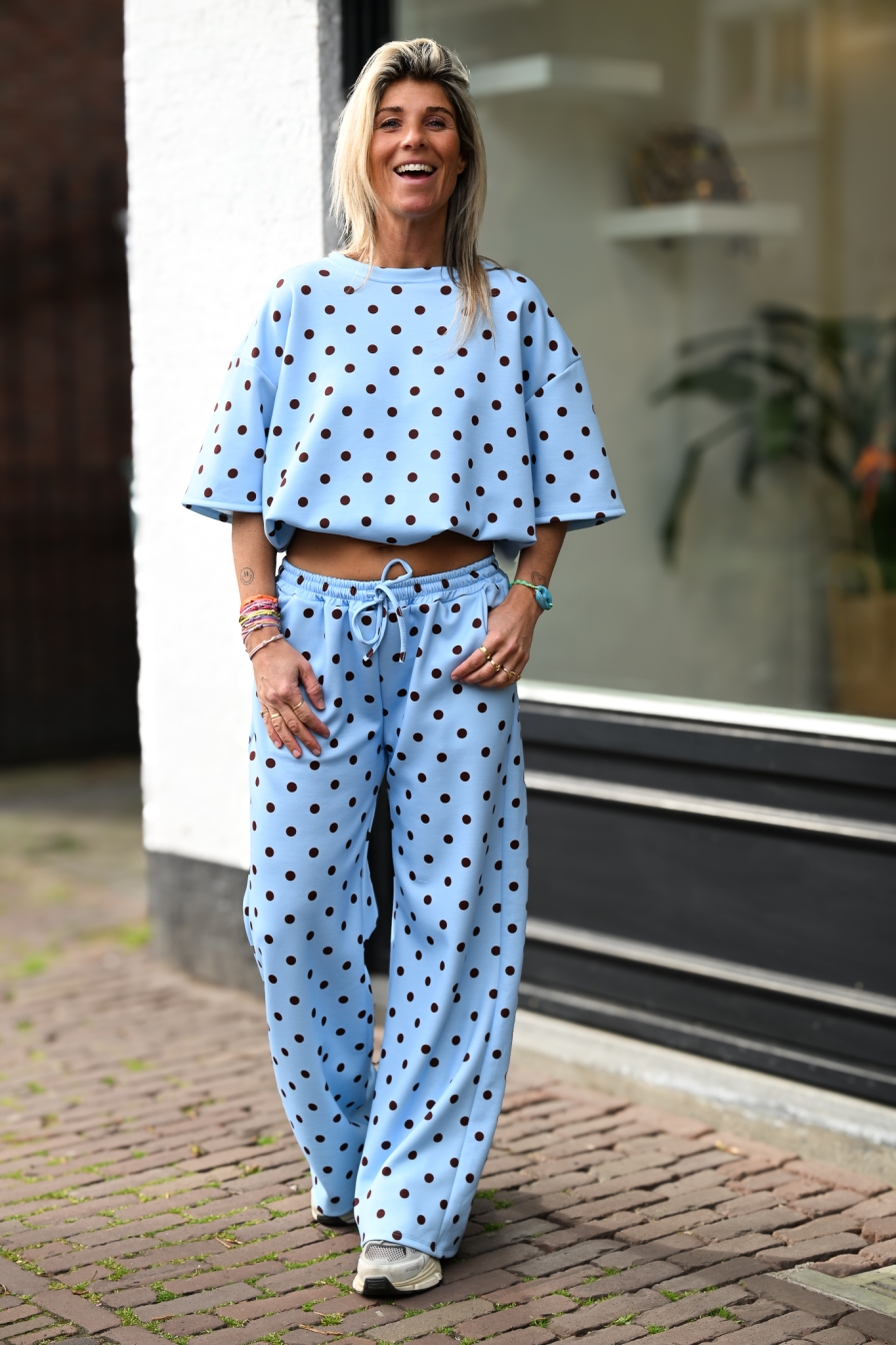 Combiset Polka Lichtblauw