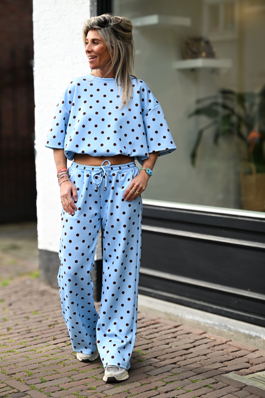 Combiset Polka Lichtblauw