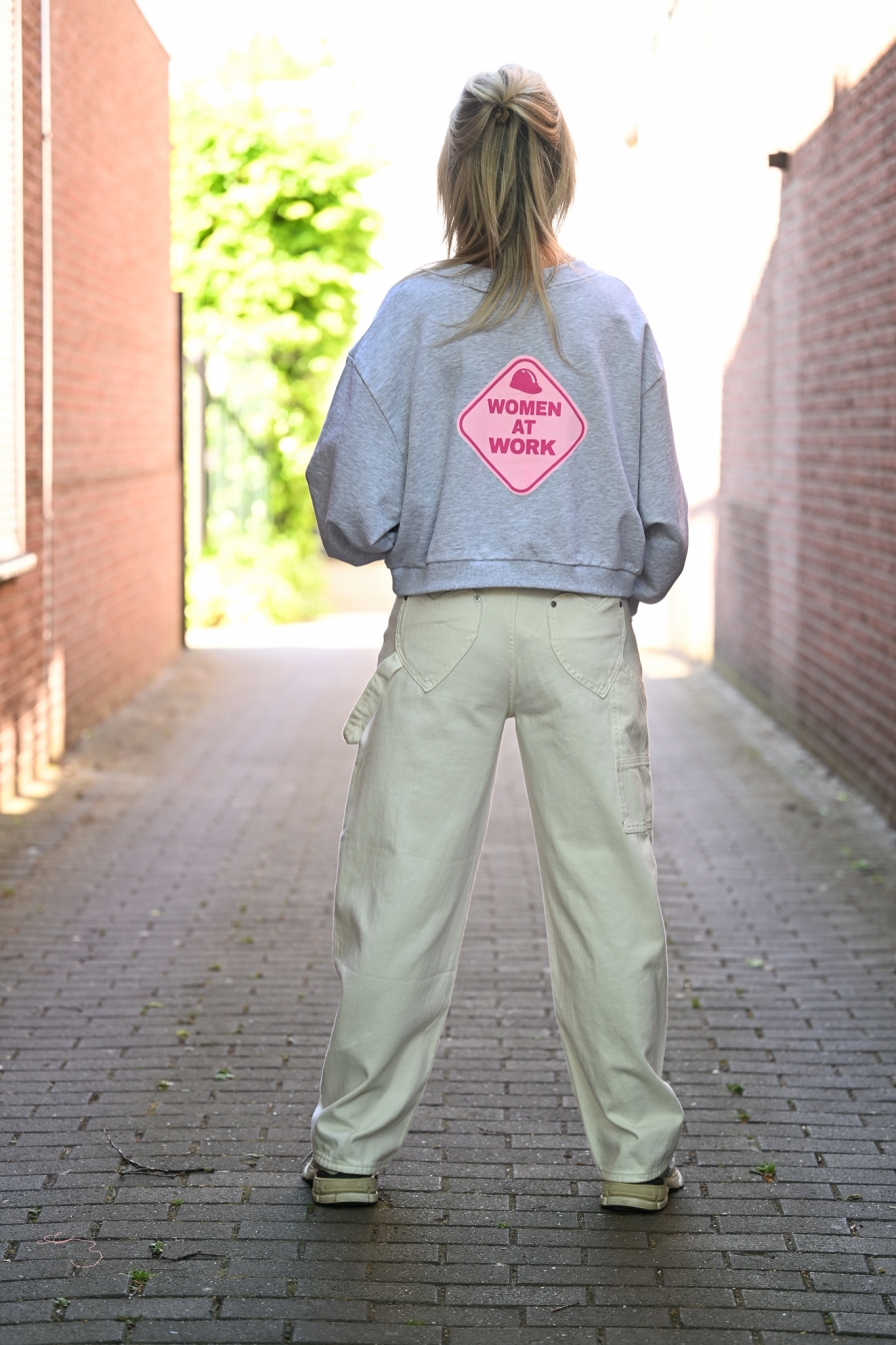 Cropped Sweater at WORK Grijs