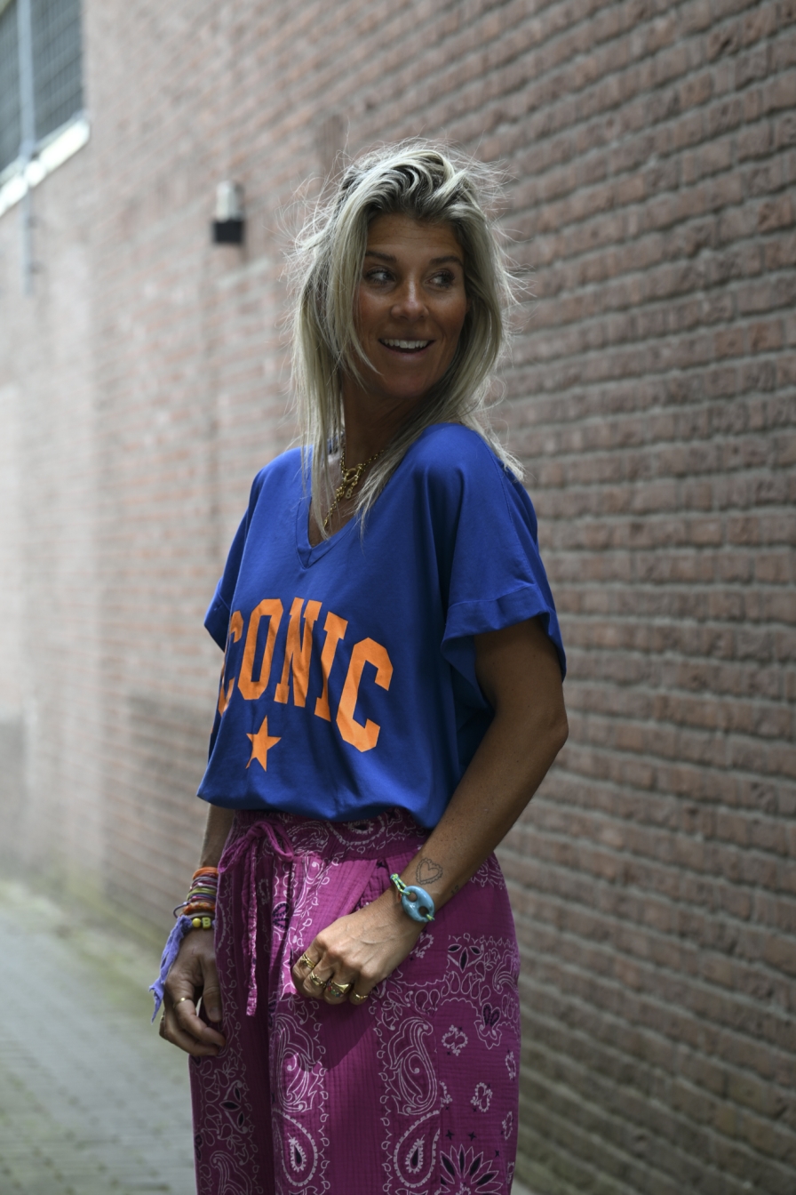 Shirt Iconic Blauw - Oranje