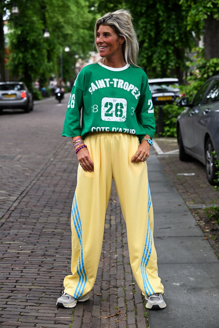 Sporty Trackpants Geel-Blauw