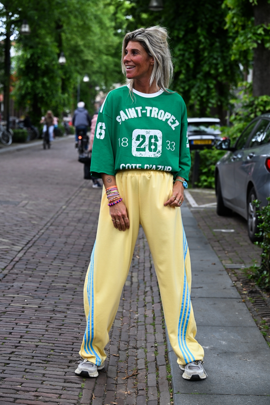 Sporty Trackpants Geel-Blauw