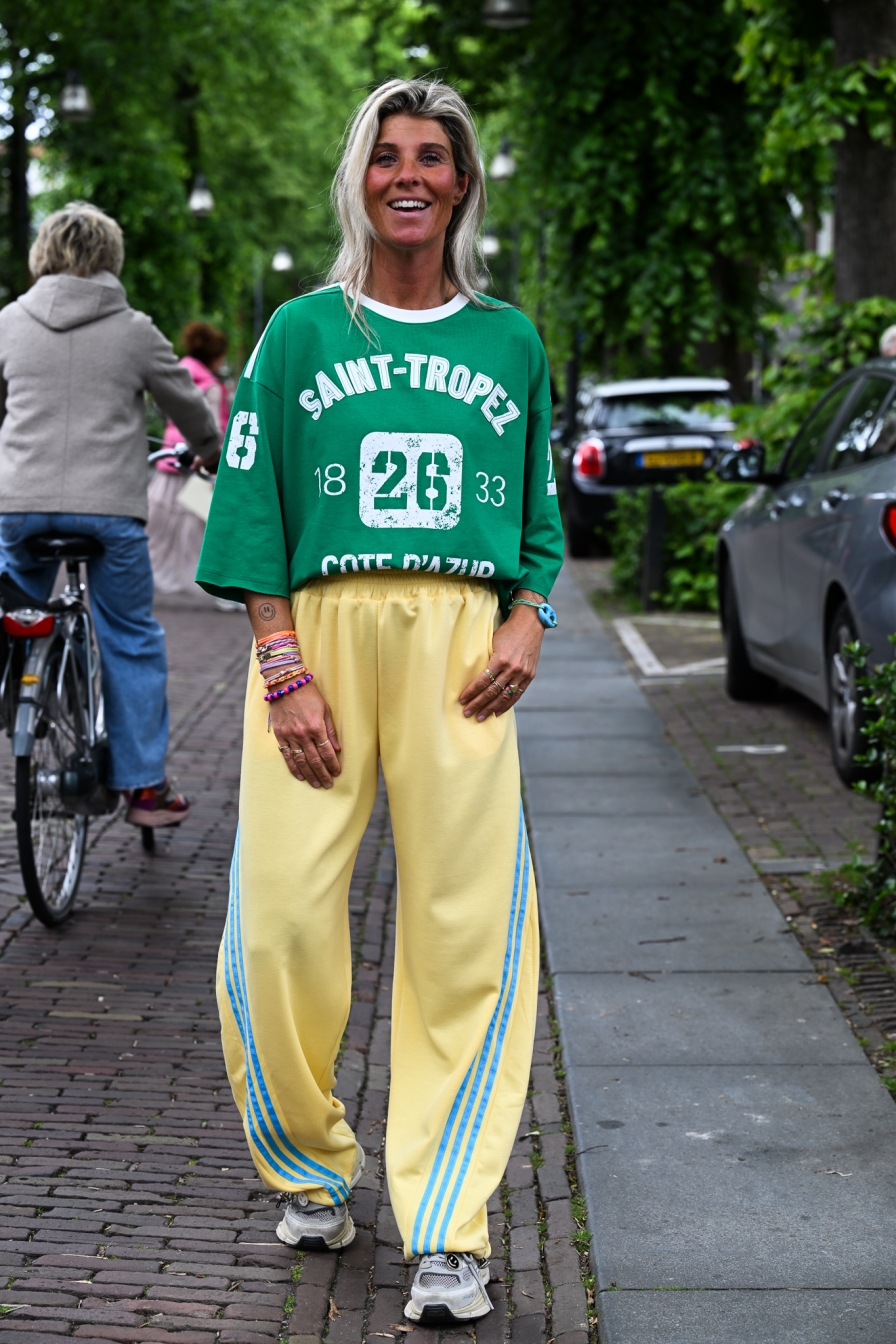 Sporty Trackpants Geel-Blauw