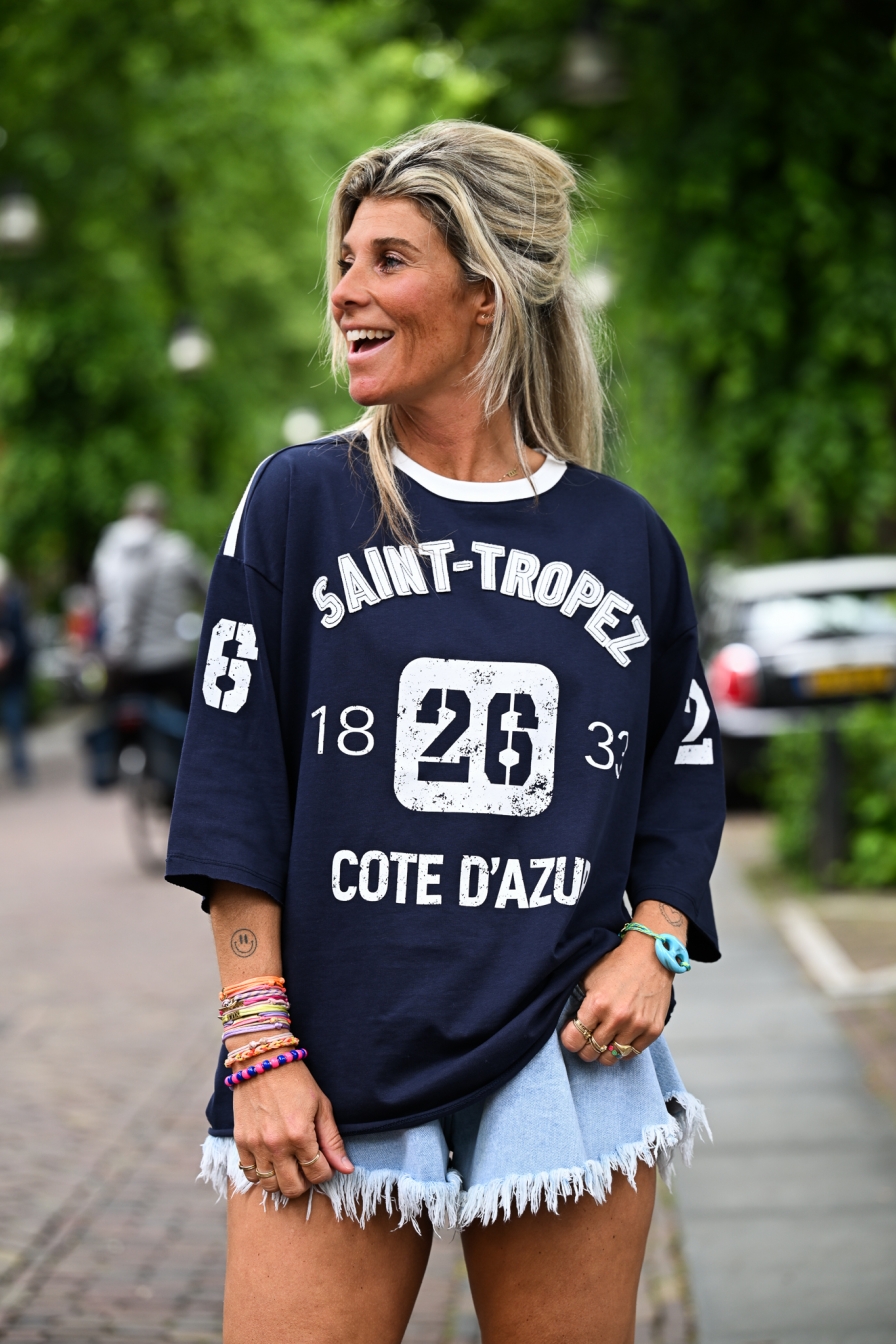Oversized Tee 26 Blauw
