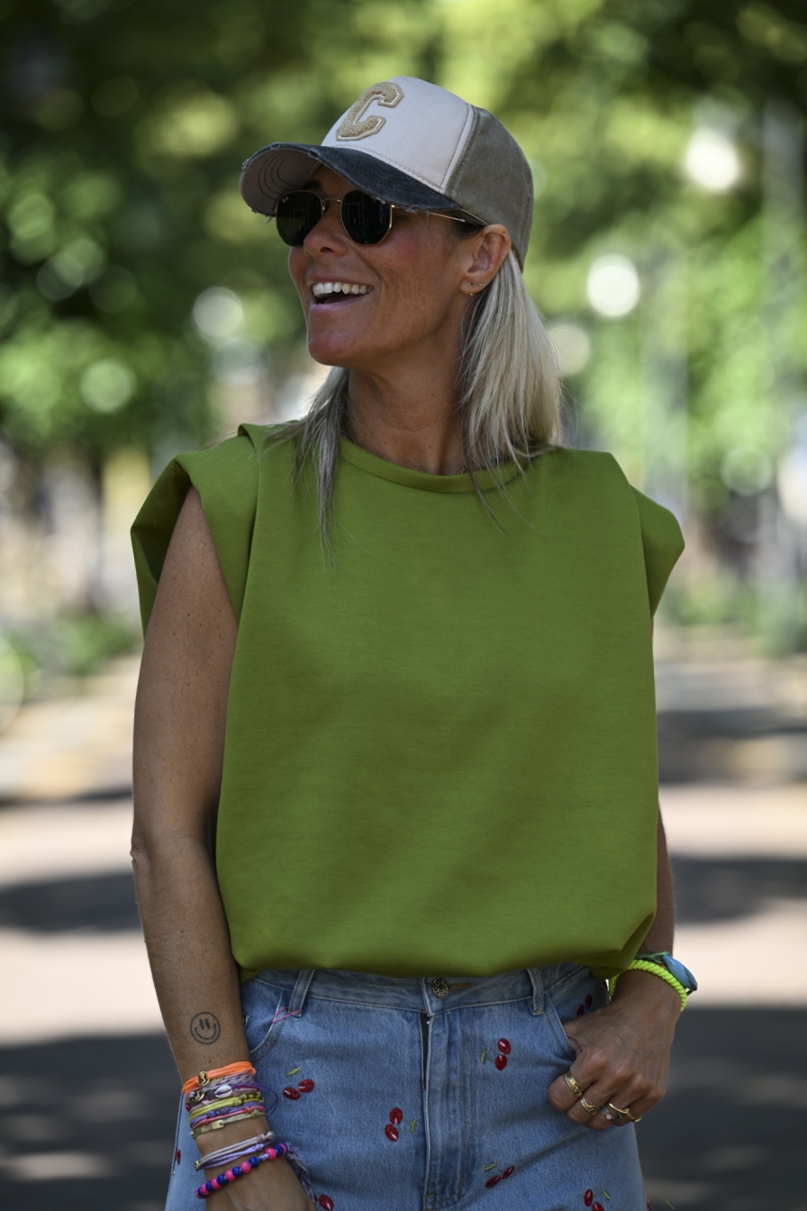 Top Lou Olijfgroen