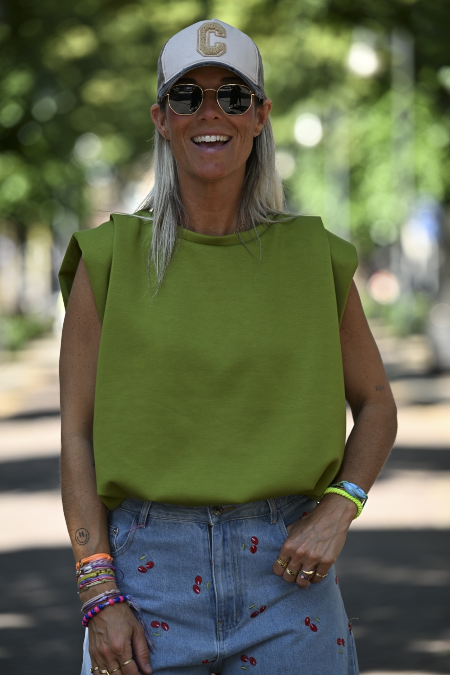 Top Lou Olijfgroen