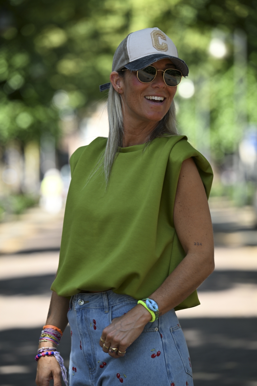 Top Lou Olijfgroen