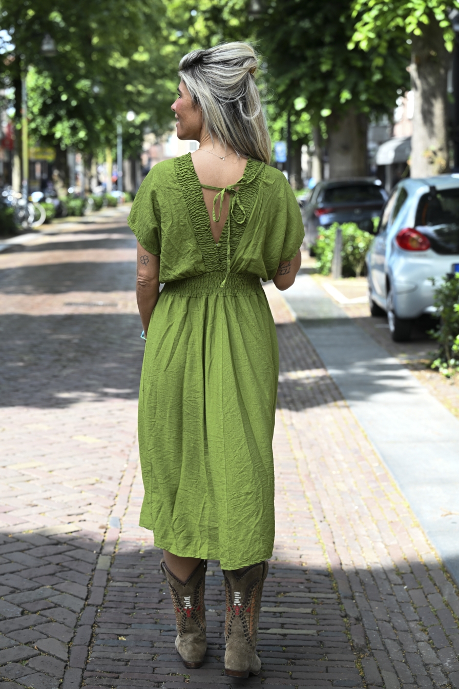 Dress YaYa-V Olijfgroen