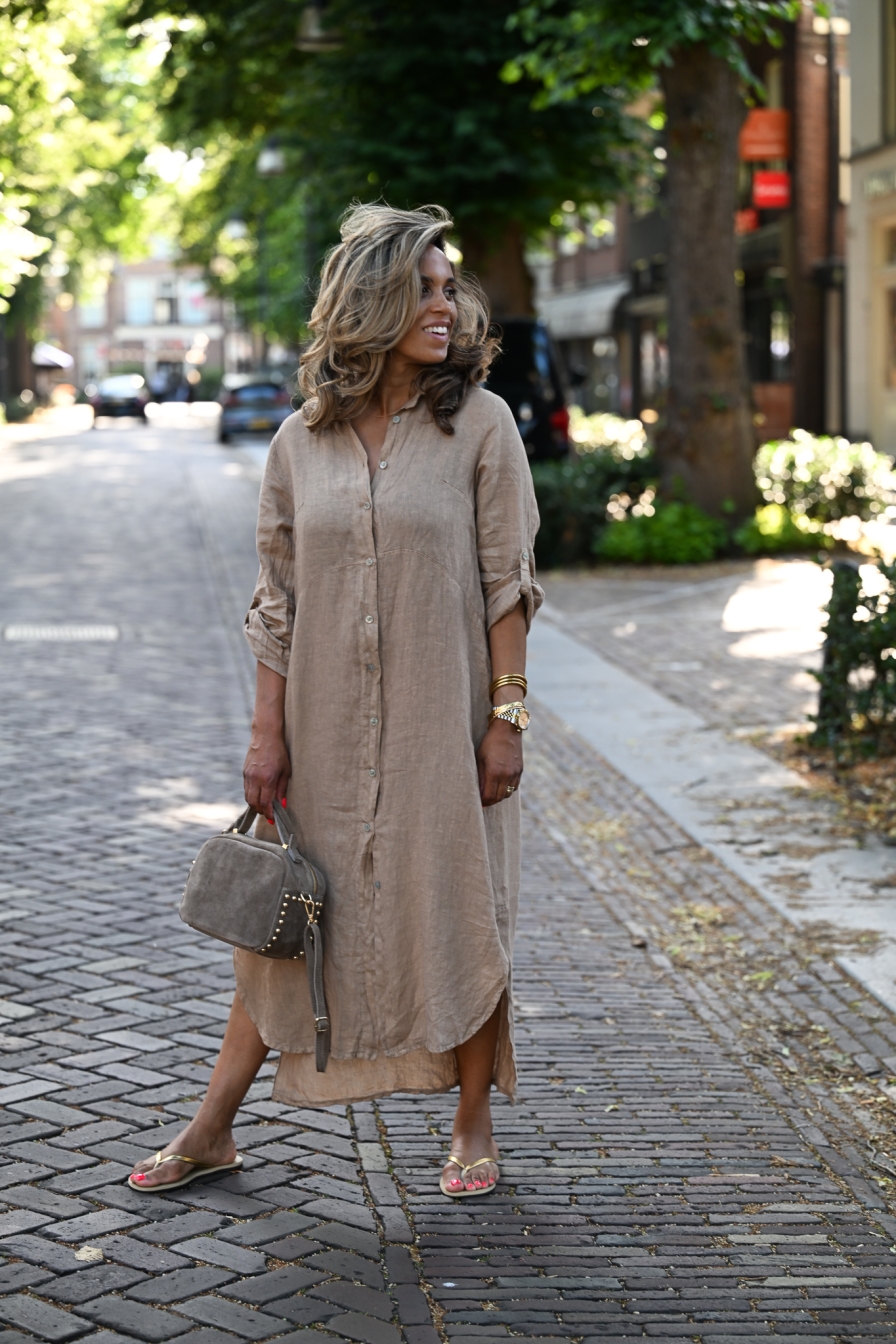 Doorknoop Dress Lizzy Camel