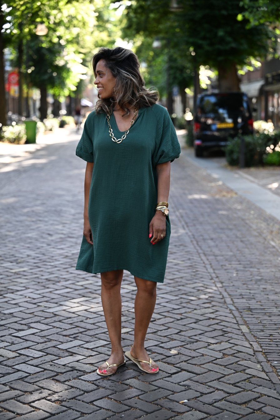 Dress Imane Donkergroen