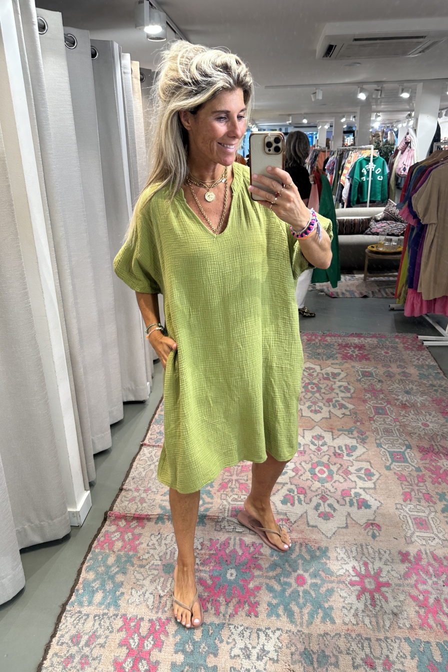 Dress Imane Olijfgroen