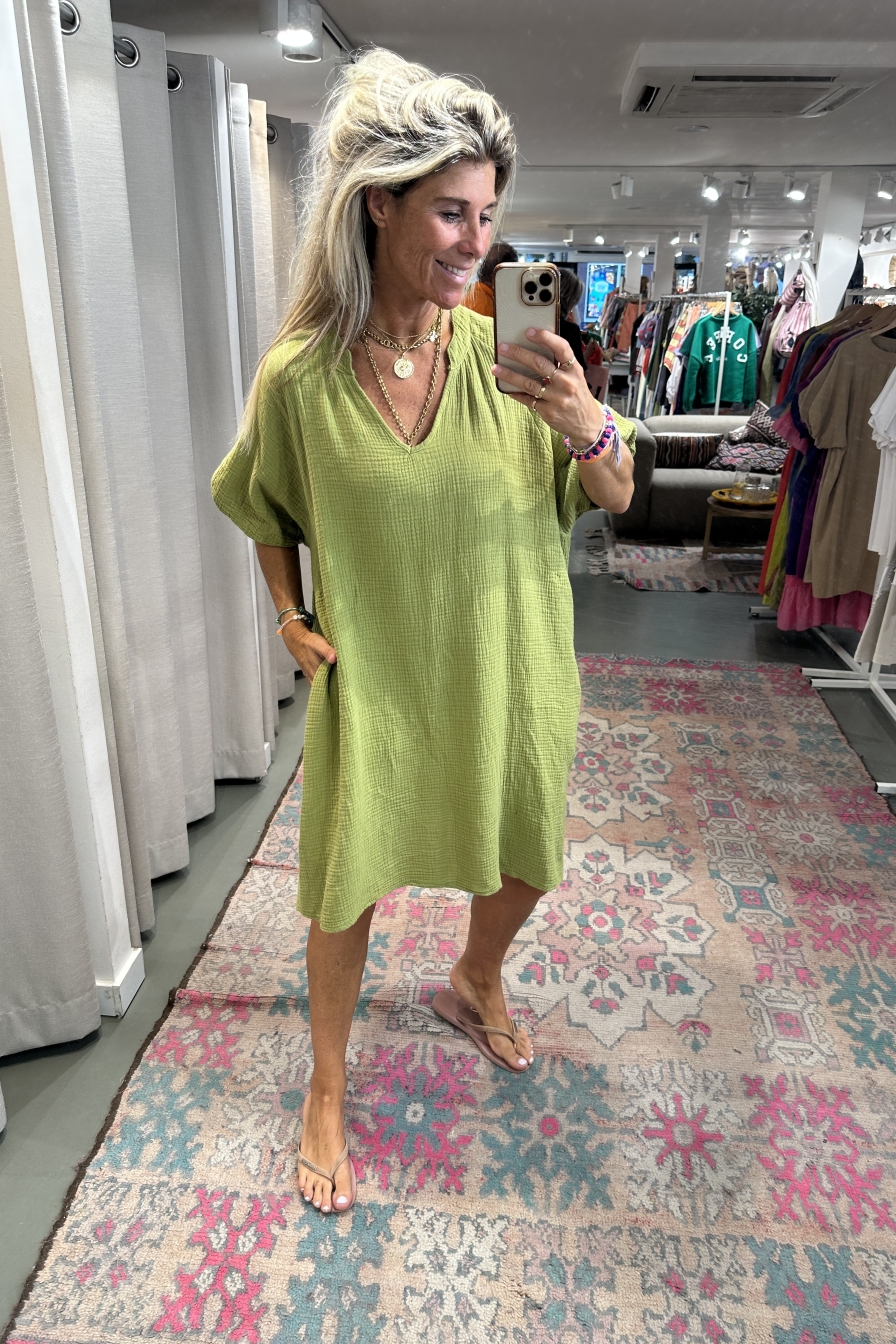 Dress Imane Olijfgroen
