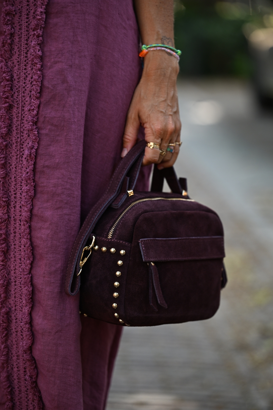 Tas Milaan Studs Bordeaux
