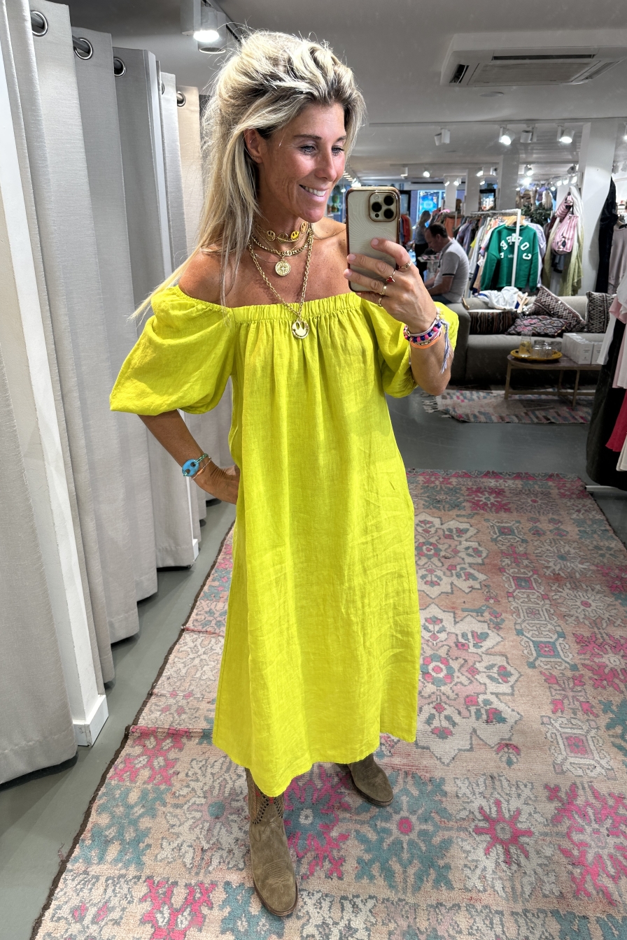 Dress Meya Lime groen