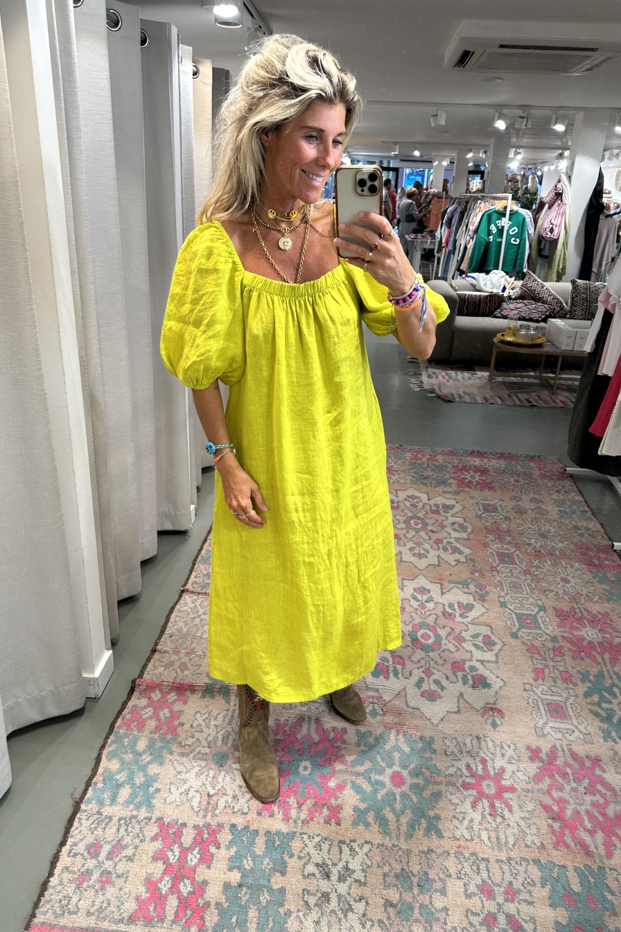 Dress Meya Lime groen