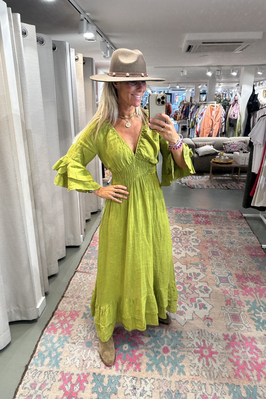 Dress Meribelle Limegroen