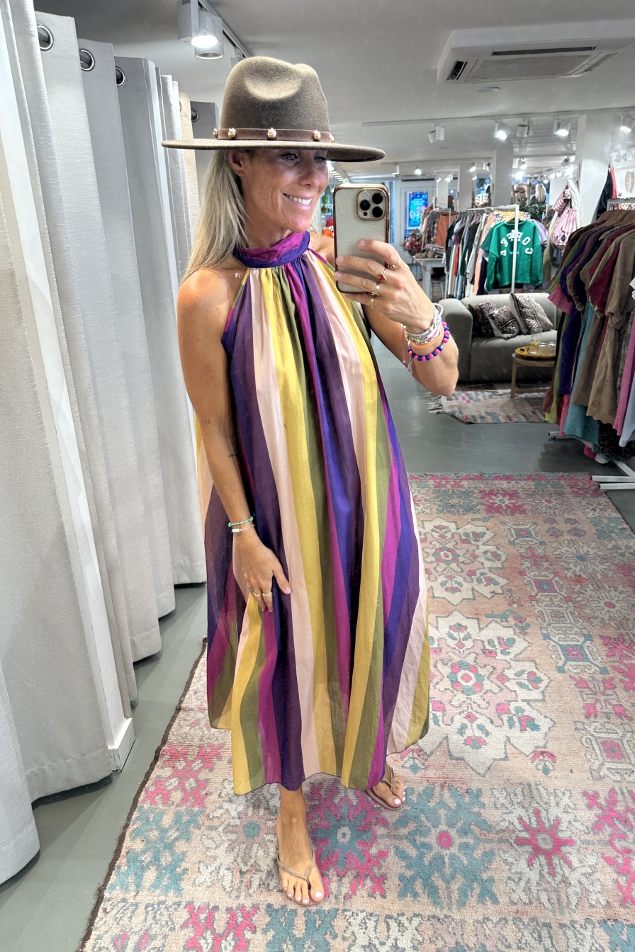 Striped Dress Imre Paars