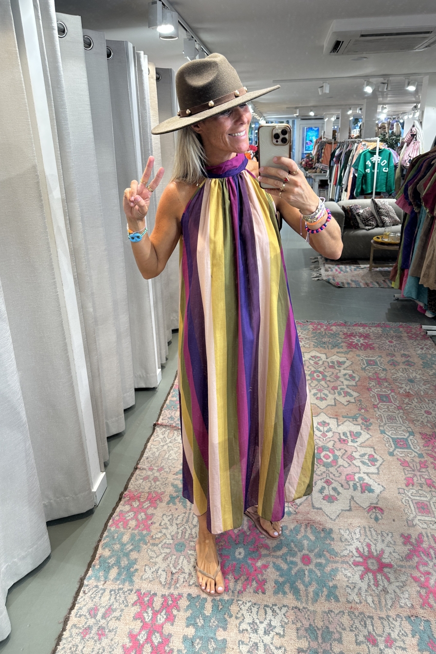 Striped Dress Imre Paars