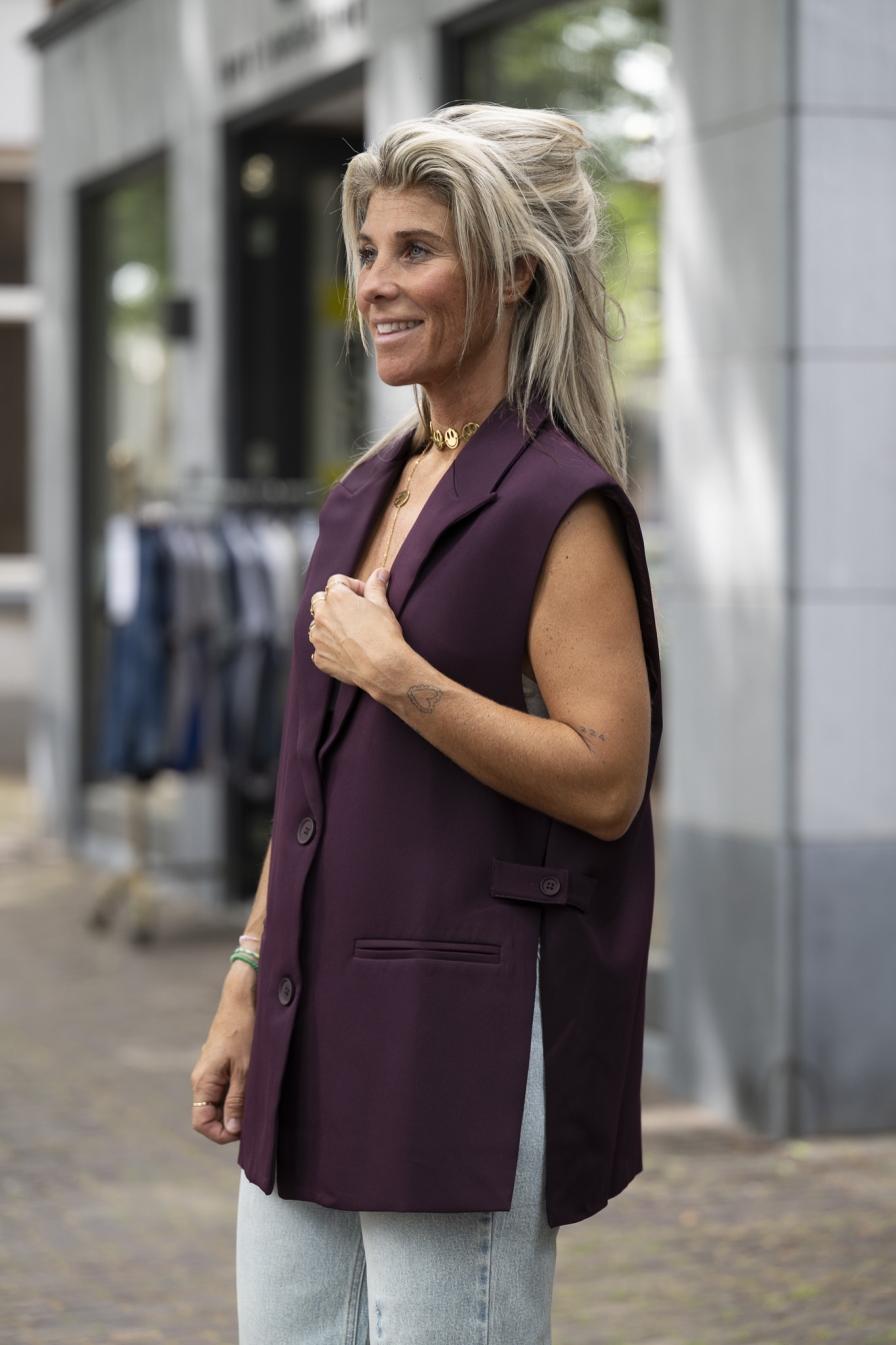 Oversized Gilet Bordeaux
