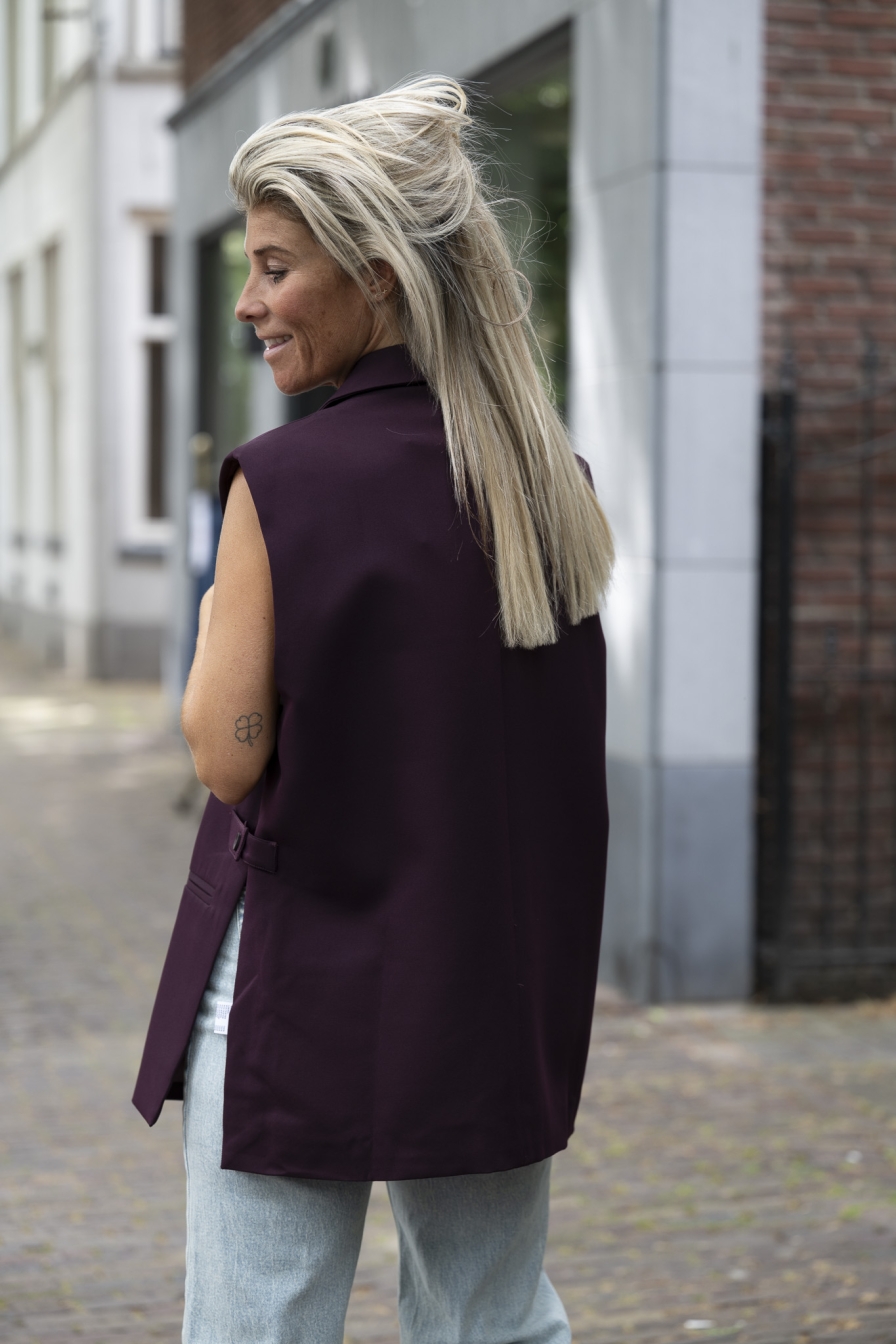 Oversized Gilet Bordeaux