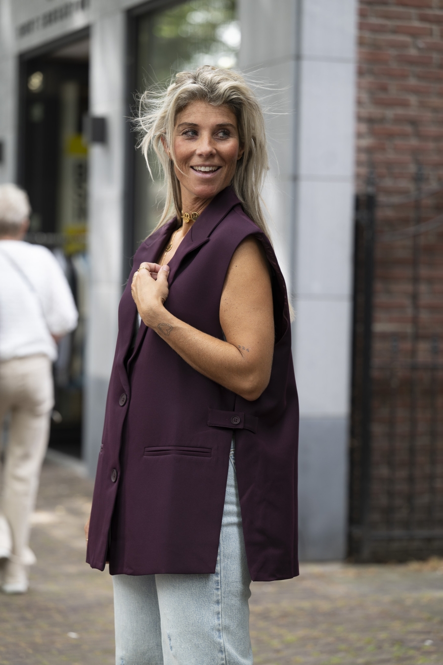 Oversized Gilet Bordeaux