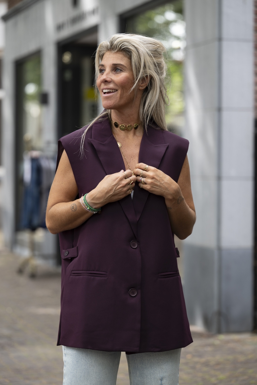 Oversized Gilet Bordeaux