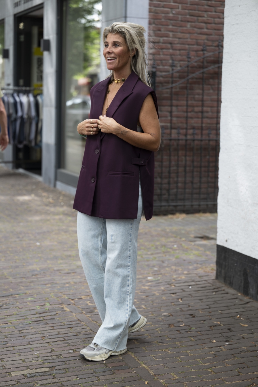 Oversized Gilet Bordeaux