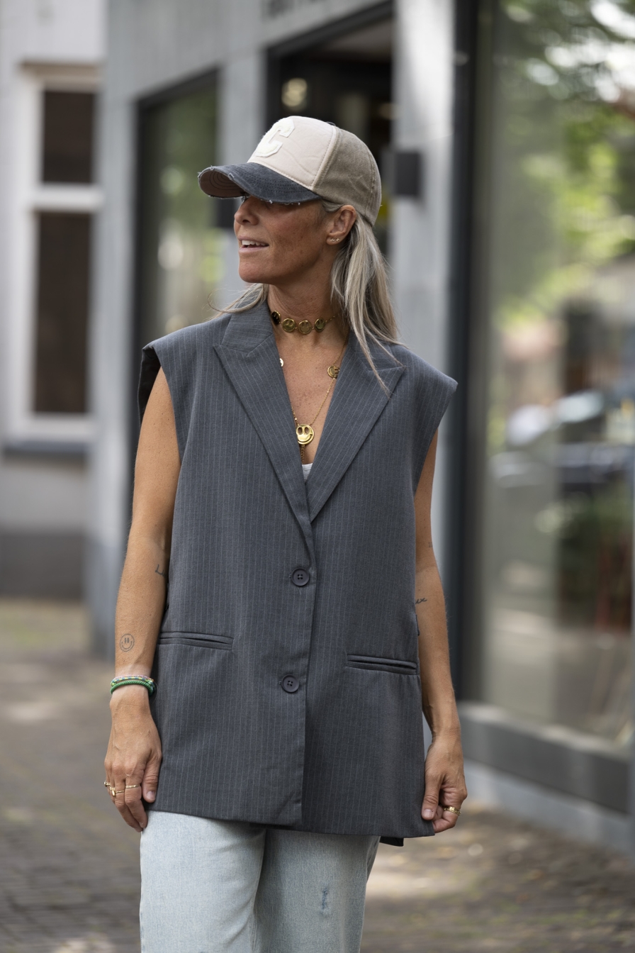 Oversized Gilet Grijs