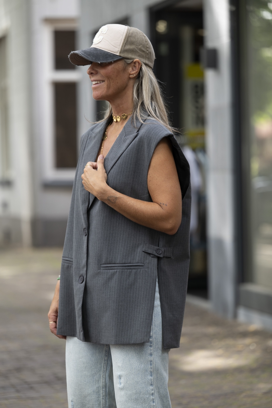 Oversized Gilet Grijs