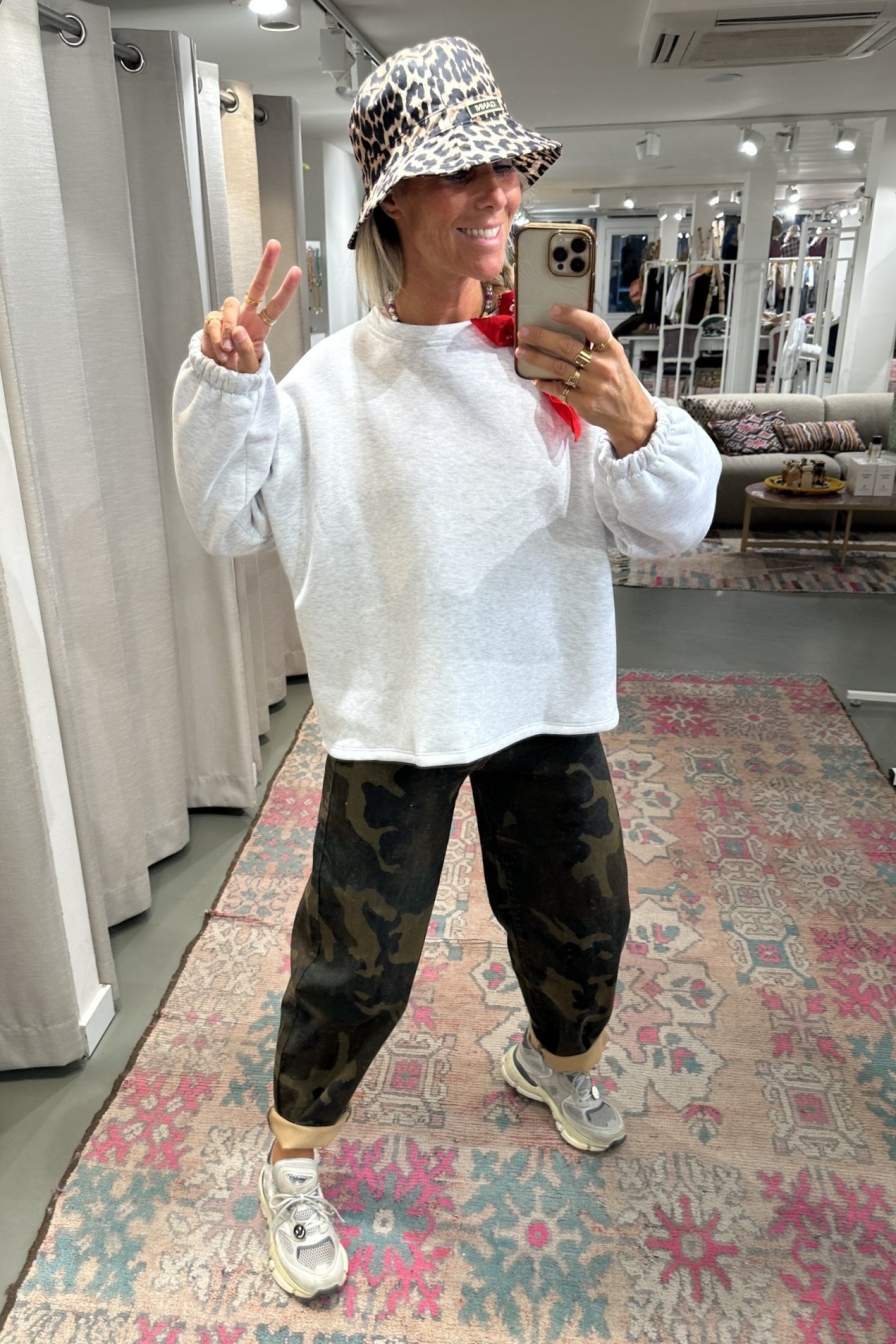 Sweater Copine Grijs - Rood