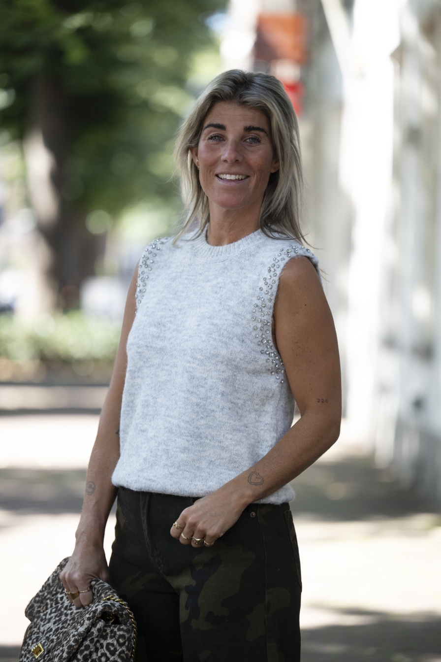 Sleeveless Top Lex Lichtgrijs