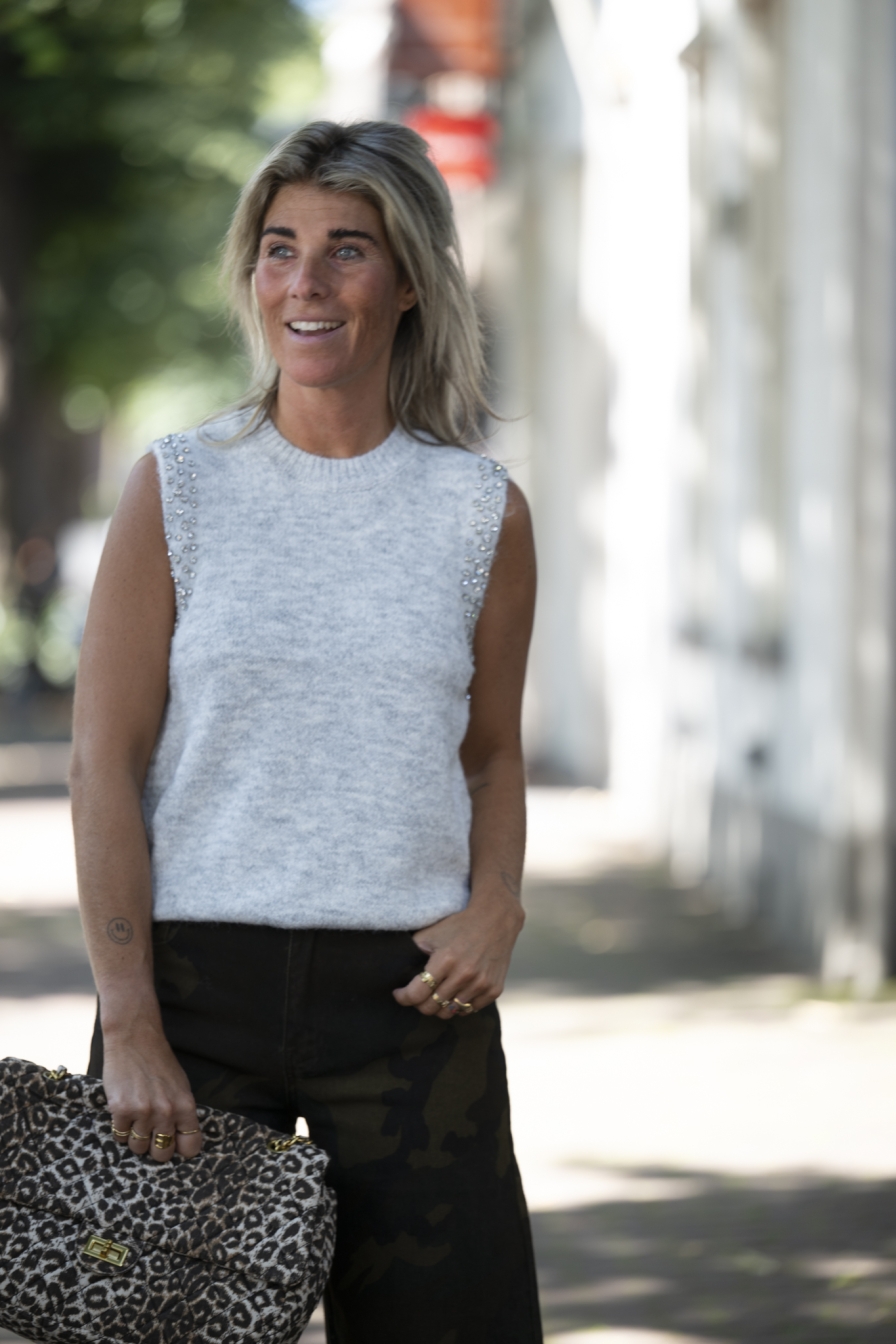 Sleeveless Top Lex Lichtgrijs