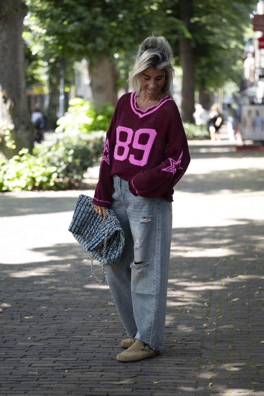 Baseball 89 Trui Bordeaux