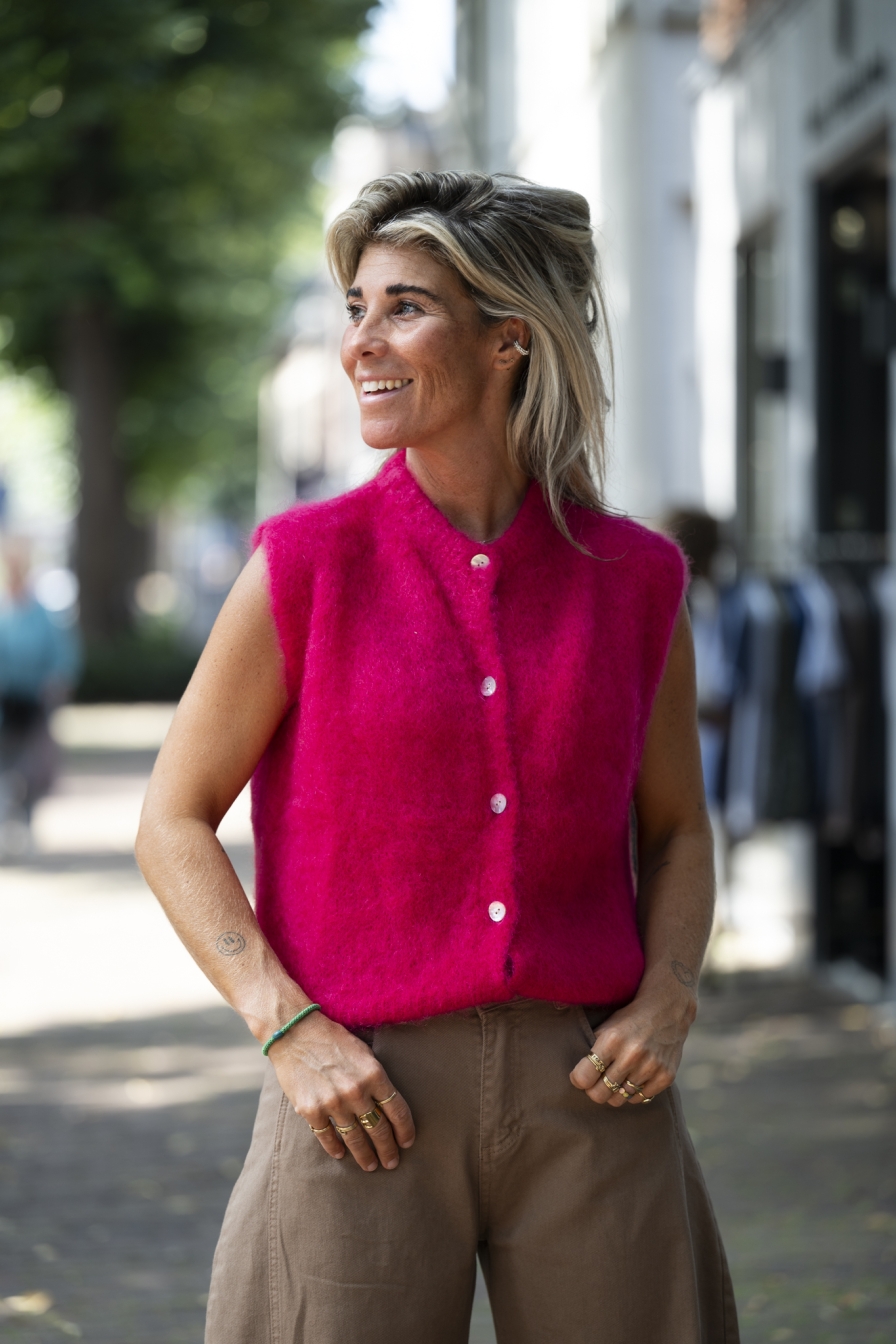 Mohair Gilet Elle Fuchsia
