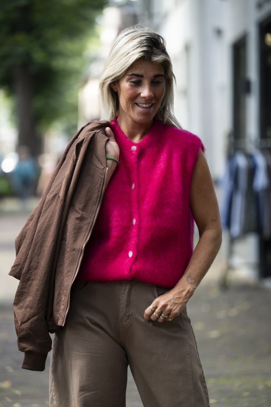 Mohair Gilet Elle Fuchsia