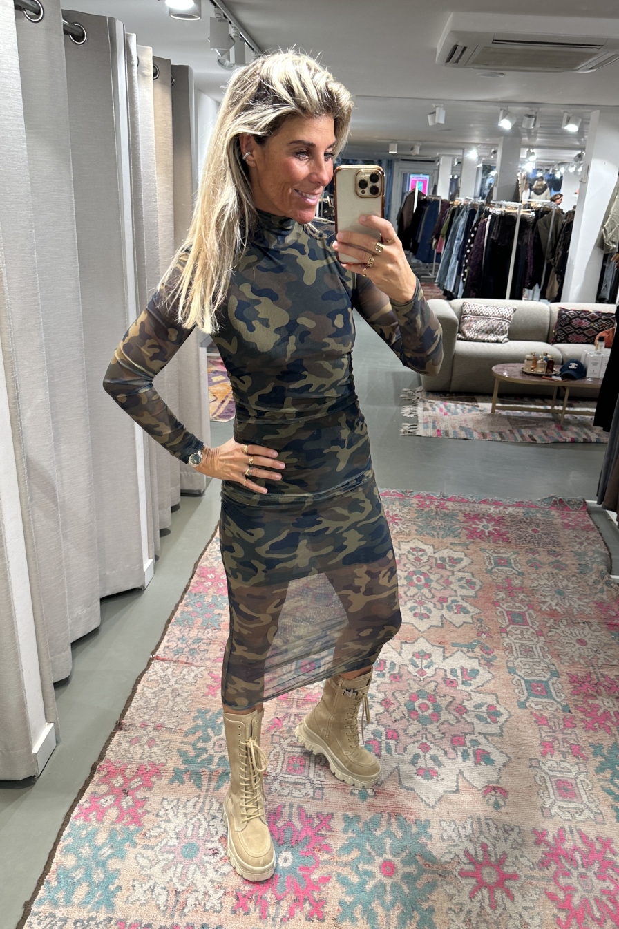 Mesh Dress Camou