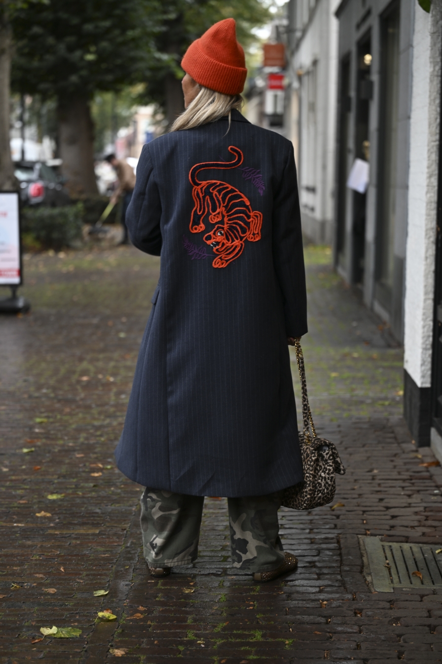 Tweed Tijger Donkerblauw