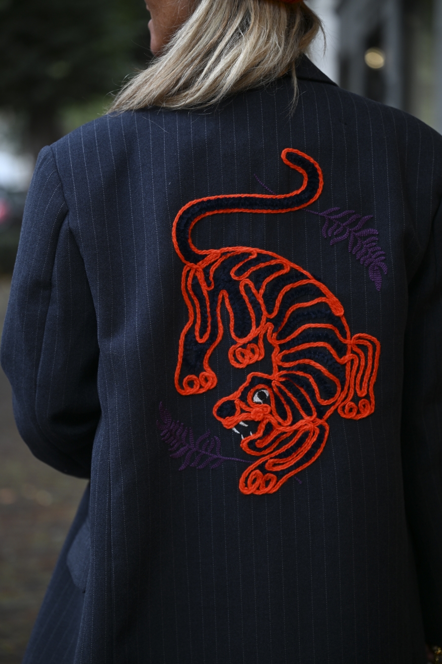 Tweed Tijger Donkerblauw